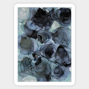 Abstract Blue Roses Sticker